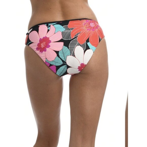 La Blanca In Full Bloom Reversible Hipster Bikini Bottom NWT Size 8 Black/Floral - Picture 3 of 9